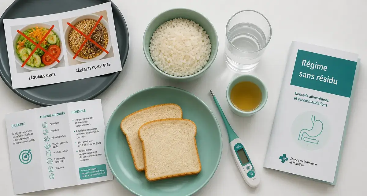 Régime sans résidu avant coloscopie : aliments autorisés et notice