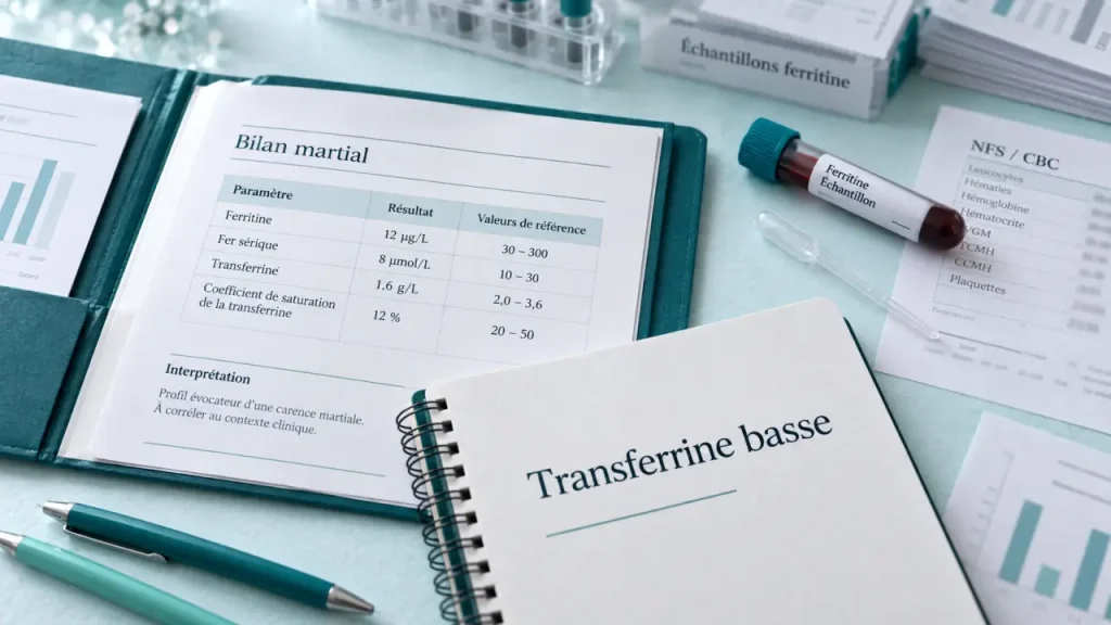 Transferrine basse : manque de fer ou inflammation, ce que le bilan permet de distinguer