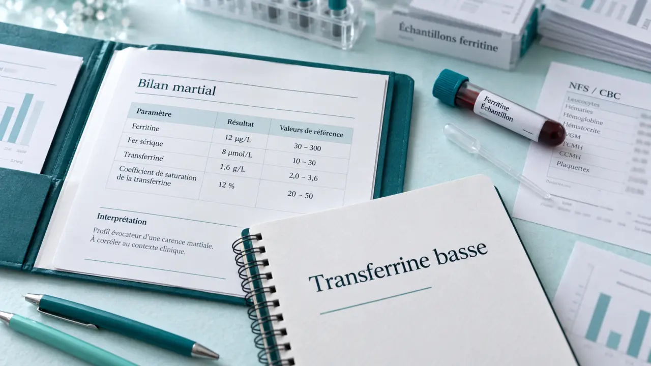 Transferrine basse : bilan martial et fer
