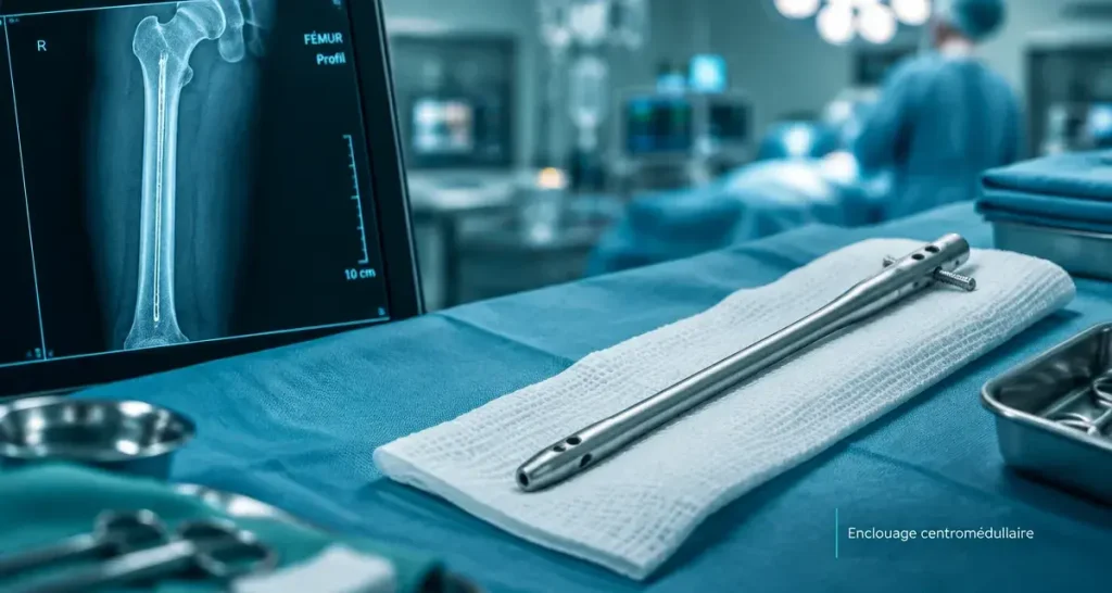 Enclouage centromédullaire : ce que le clou change par rapport au plâtre, étape par étape